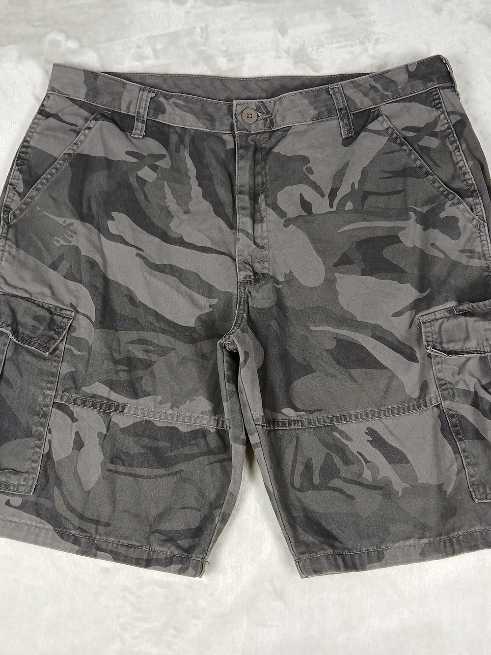 Wrangler Camo Cargo Shorts 36 Men's Gray